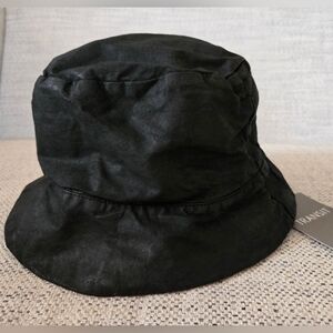 NWT TRANSIT Black Water-Repellent Bucket Hat Size:S Made In Italy